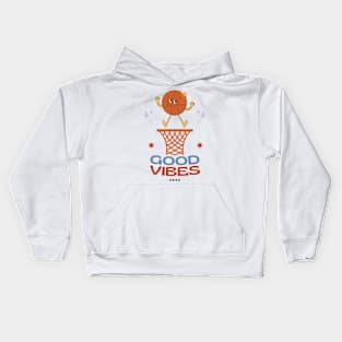 Retro Style Funny Basketball Art Kids Hoodie